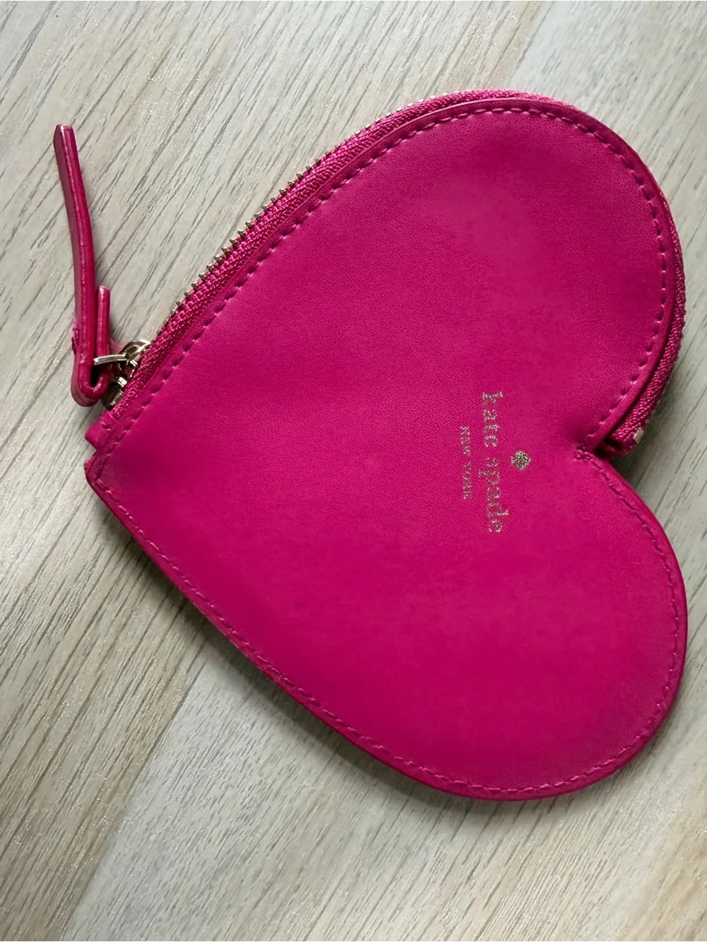 Kate Spade Pink Heart Zip Pouch -